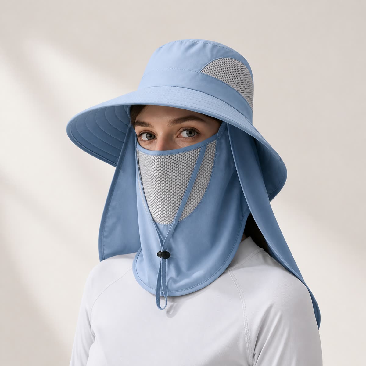 Custom Sun Bucket Hat with 6 Colorway Options on model