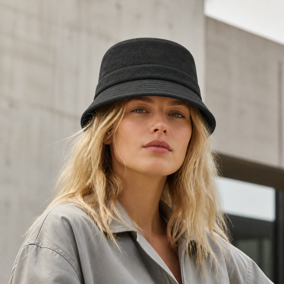Custom Terry Cloth Bucket Hat with 6 Colorways on model