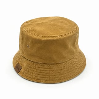 Custom Vintage Washed Canvas Bucket Hat in Tobacco Khaki