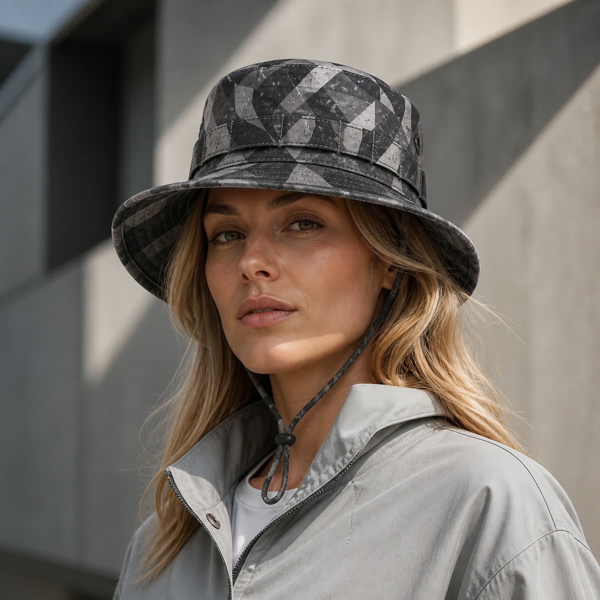 Custom Camo Boonie Hat with 6 Patterns on model
