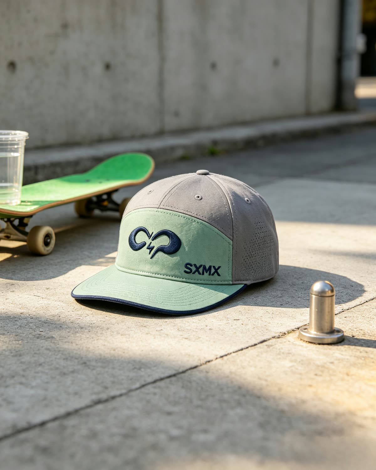 Custom Two-Tone Camp Cap with Embroidered Logo scene