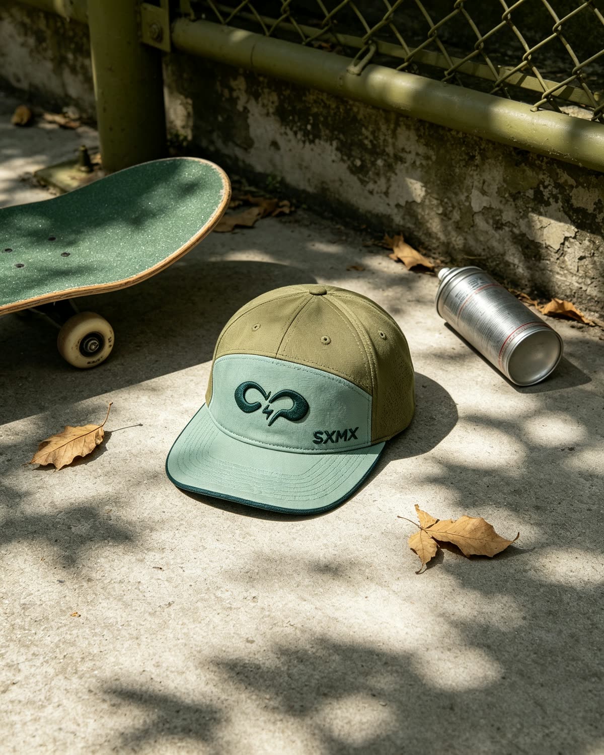Custom Two-Tone Camp Cap with Embroidered Logo scene