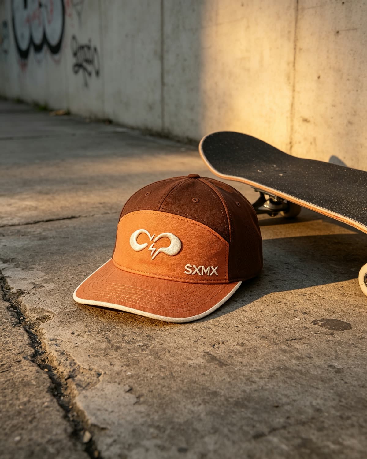 Custom Two-Tone Camp Cap with Embroidered Logo scene
