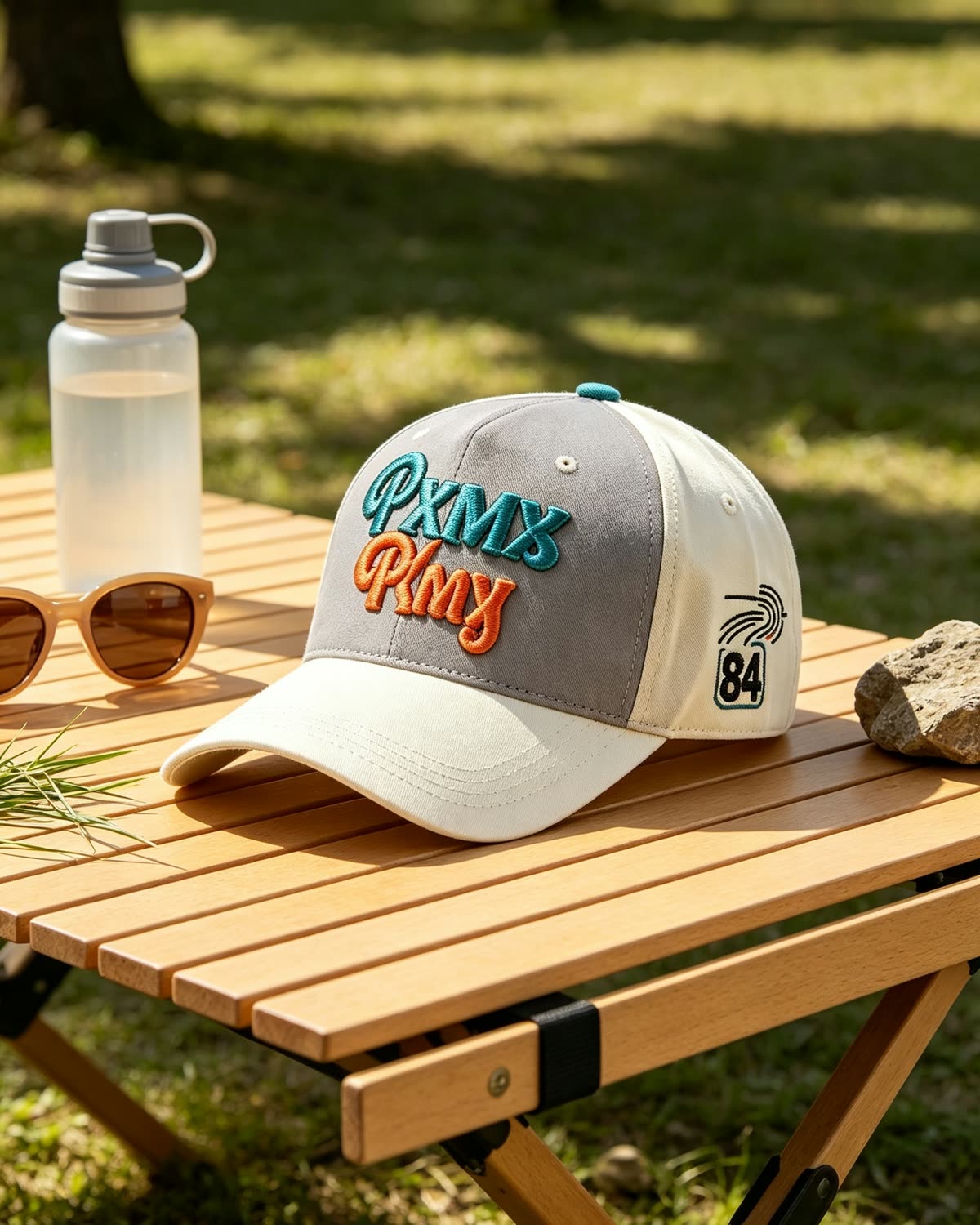 Custom Two-Tone Camp Cap with Embroidered Logo scene