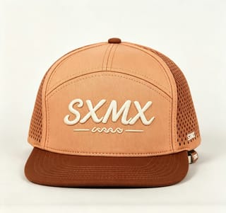Custom Black Perforated Camp Cap with Flat Brim thumb 5