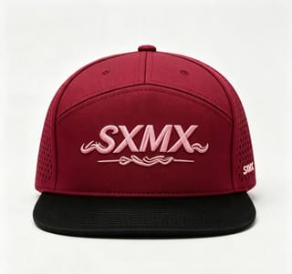 Custom Black Perforated Camp Cap with Flat Brim thumb 6