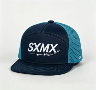 Custom Black Perforated Camp Cap with Flat Brim thumb 10