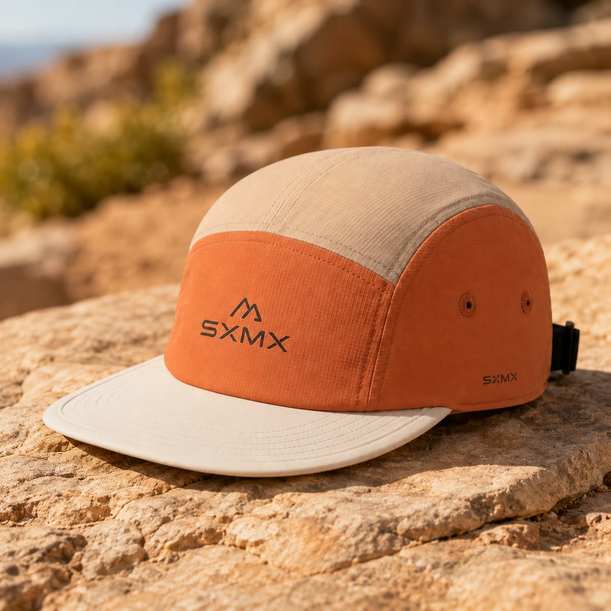 Custom Ripstop Two-Tone Camp Cap with Tonal Embroidery scene