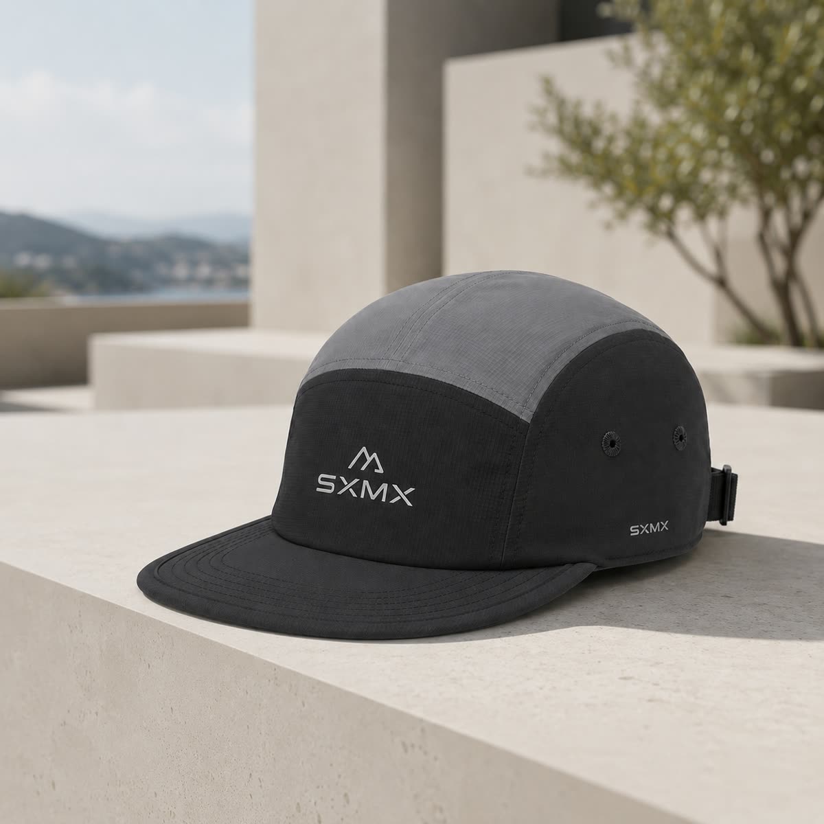Custom Ripstop Two-Tone Camp Cap with Tonal Embroidery scene