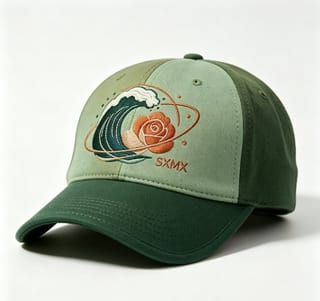 Custom Embroidered Rose Baseball Cap with Navy Brim thumb 4