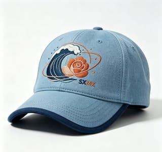 Custom Embroidered Rose Baseball Cap with Navy Brim thumb 5