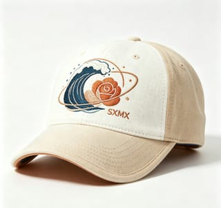 Custom Embroidered Rose Baseball Cap with Navy Brim thumb 6