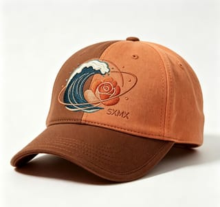 Custom Embroidered Rose Baseball Cap with Navy Brim thumb 2