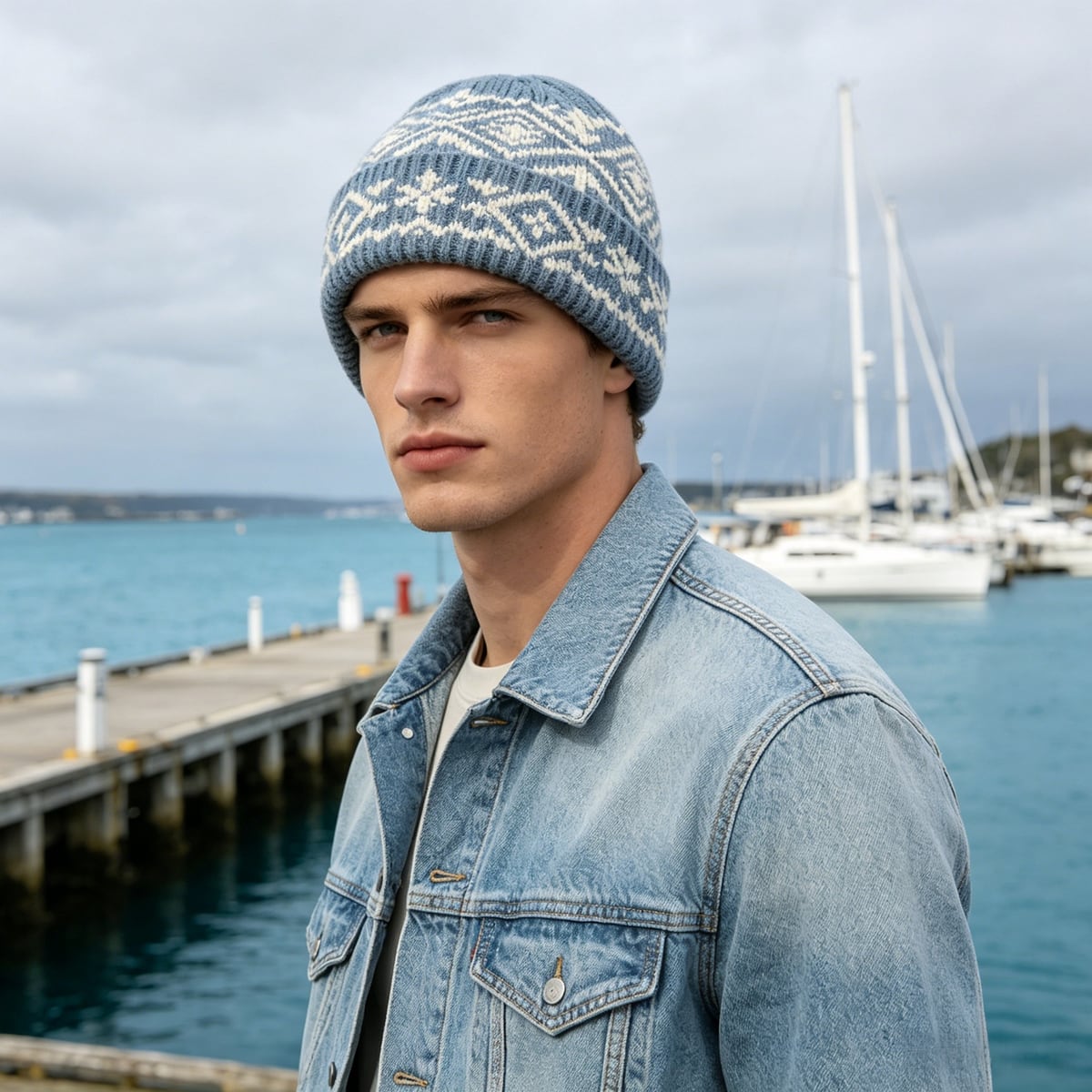 Custom Beanie – Style 02 on model