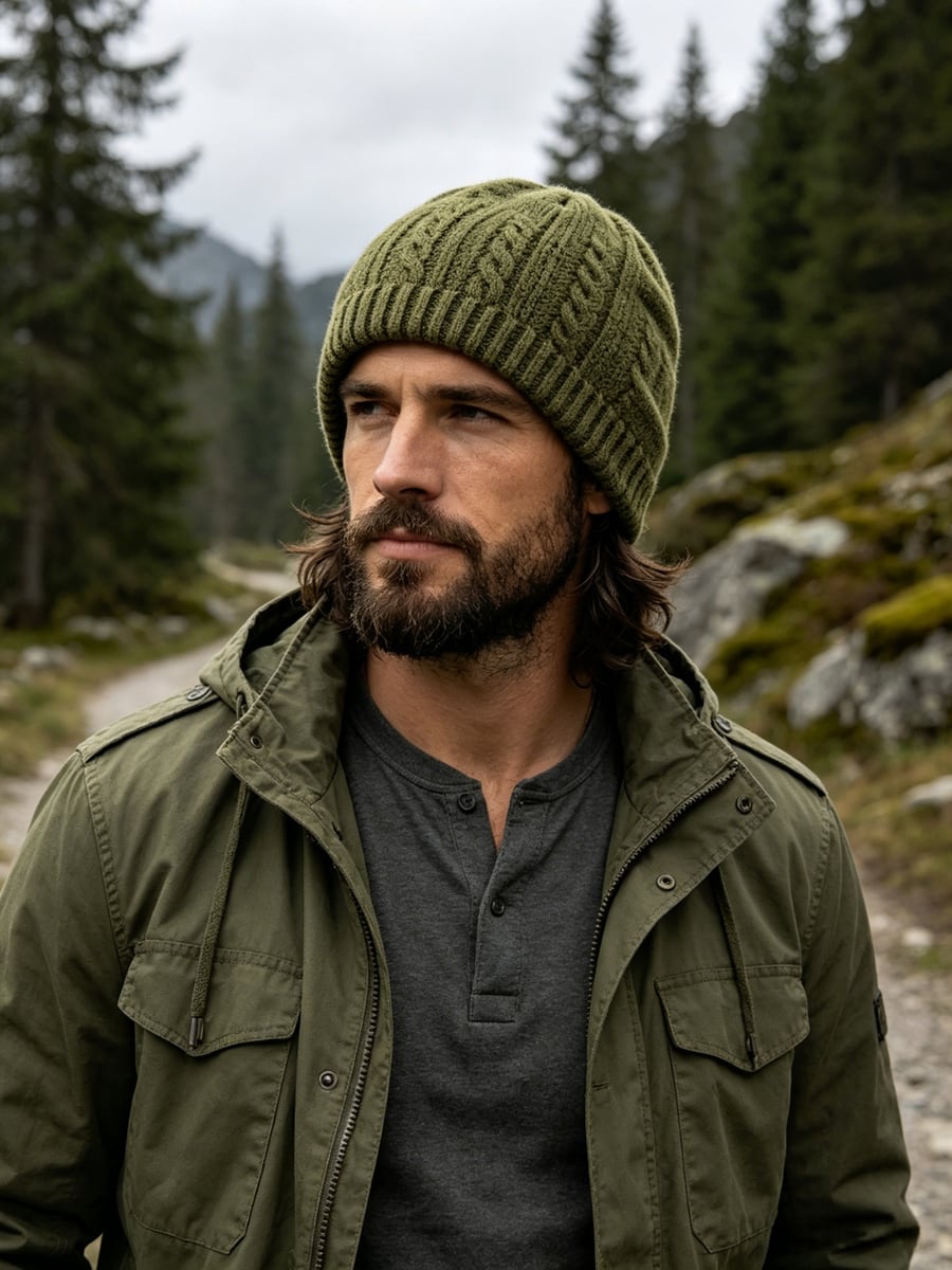 Custom Beanie – Style 03 on model