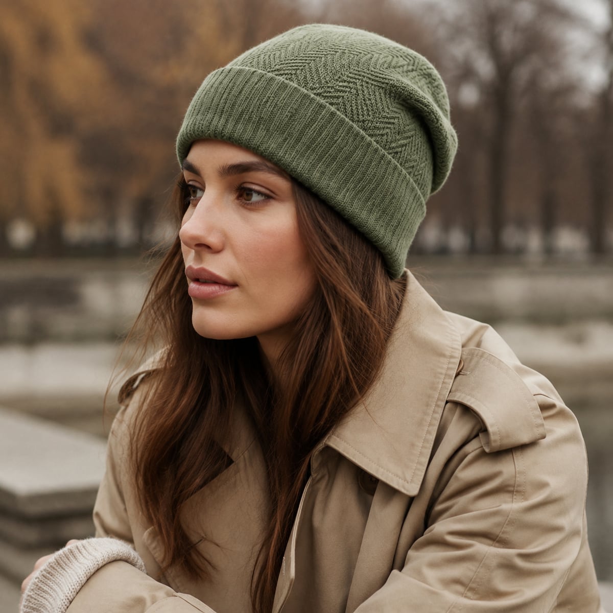 Custom Beanie – Style 05 on model