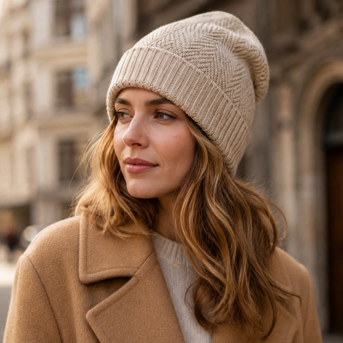 Custom Beanie – Style 05 on model