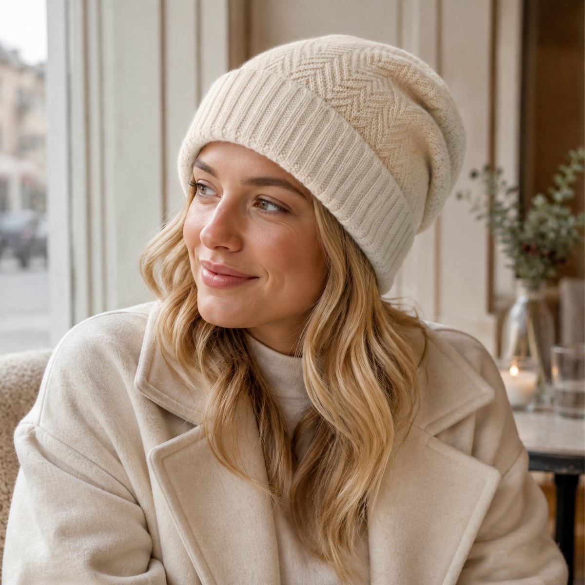 Custom Beanie – Style 05 on model