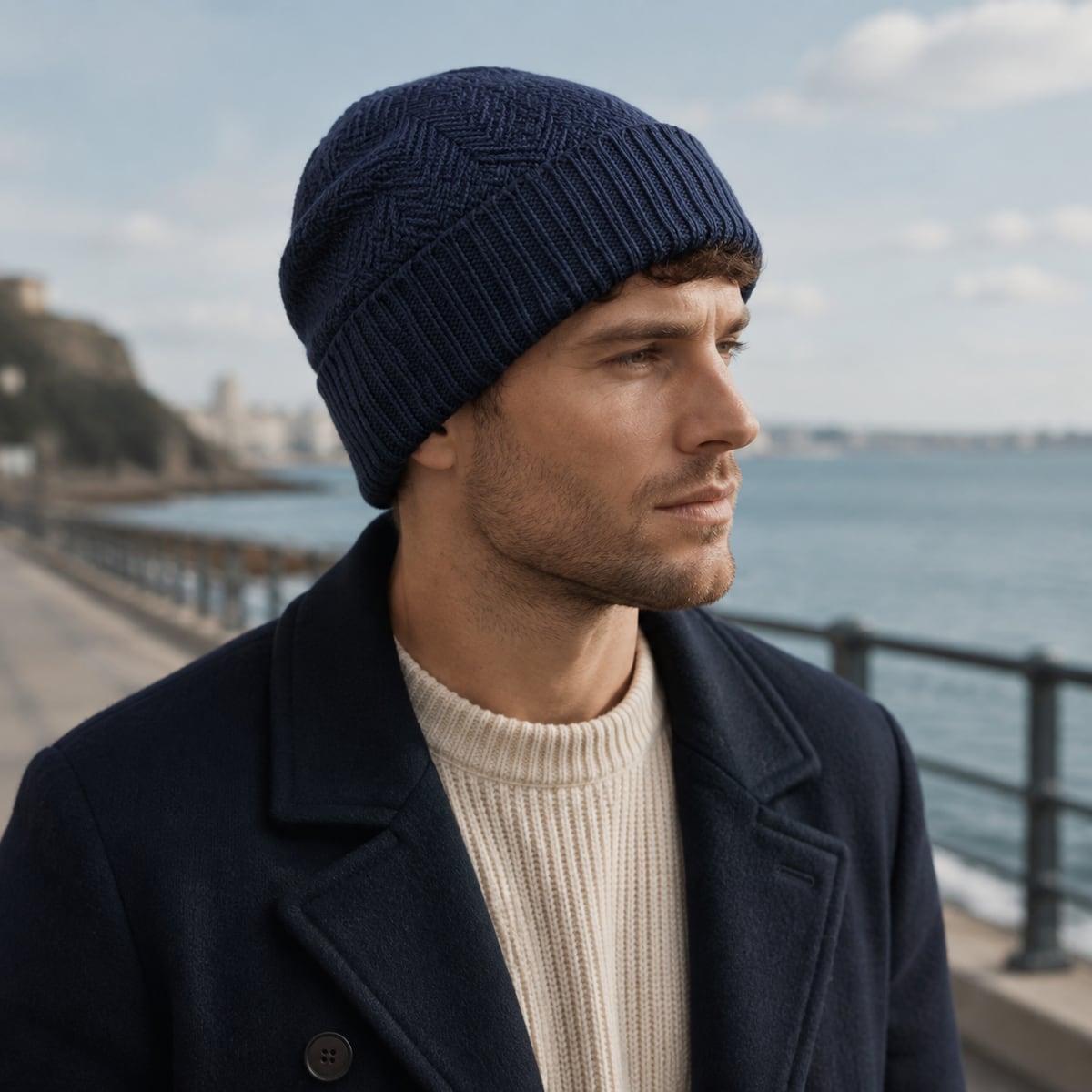Custom Beanie – Style 05 on model