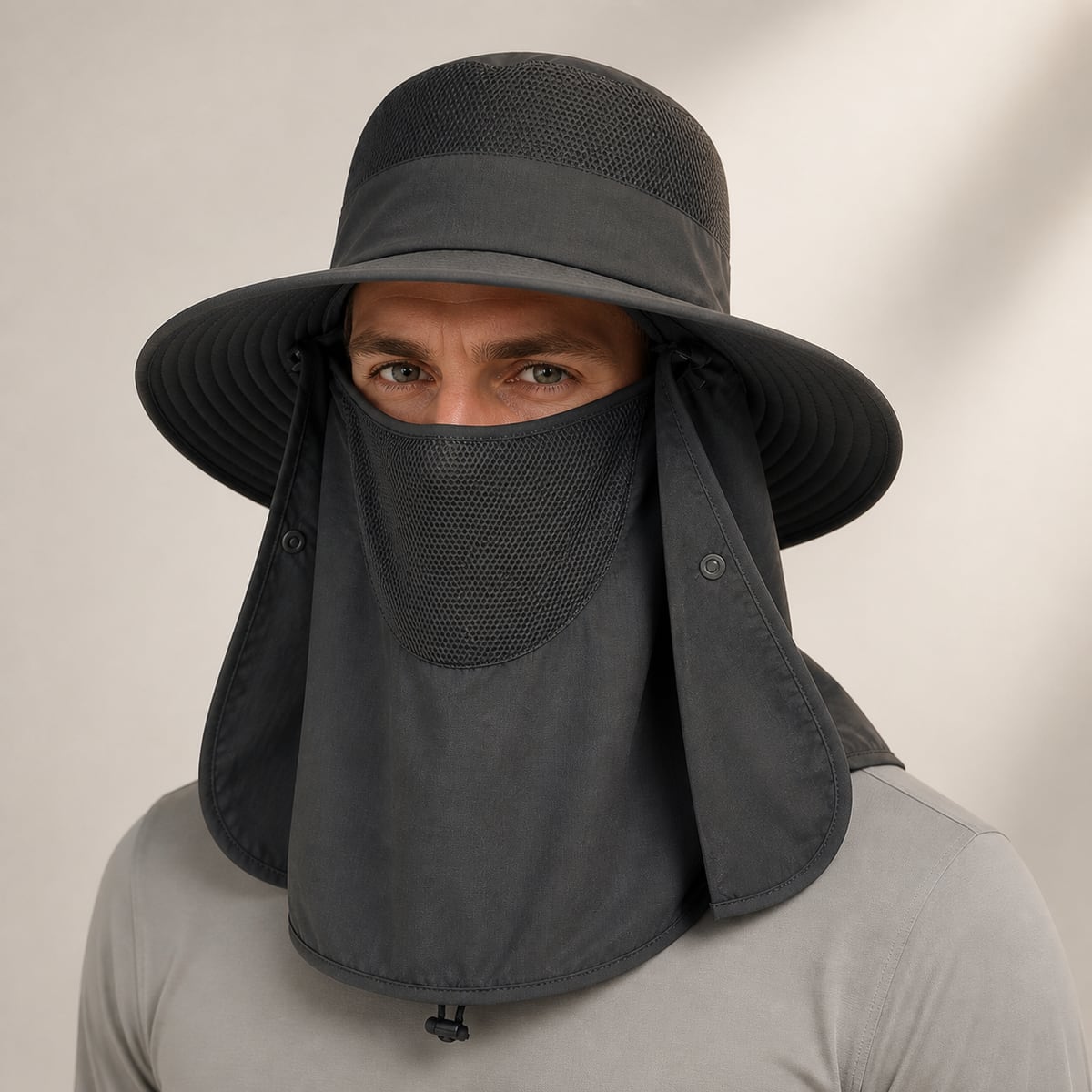Custom Mesh Sun Hat – Style 02 on model