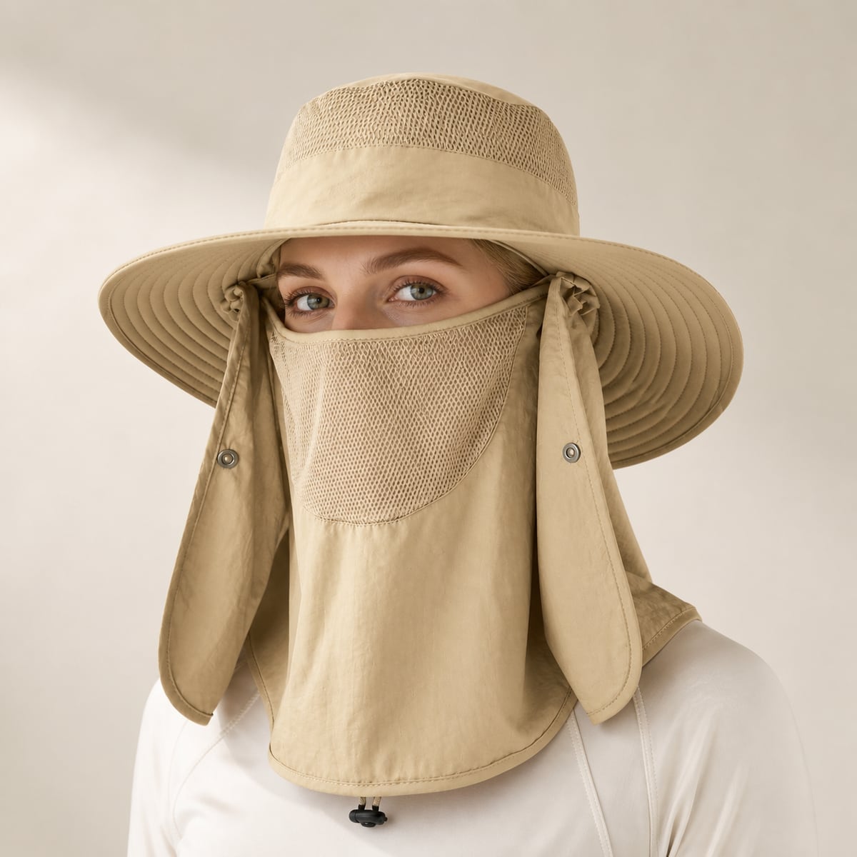 Custom Mesh Sun Hat – Style 02 on model