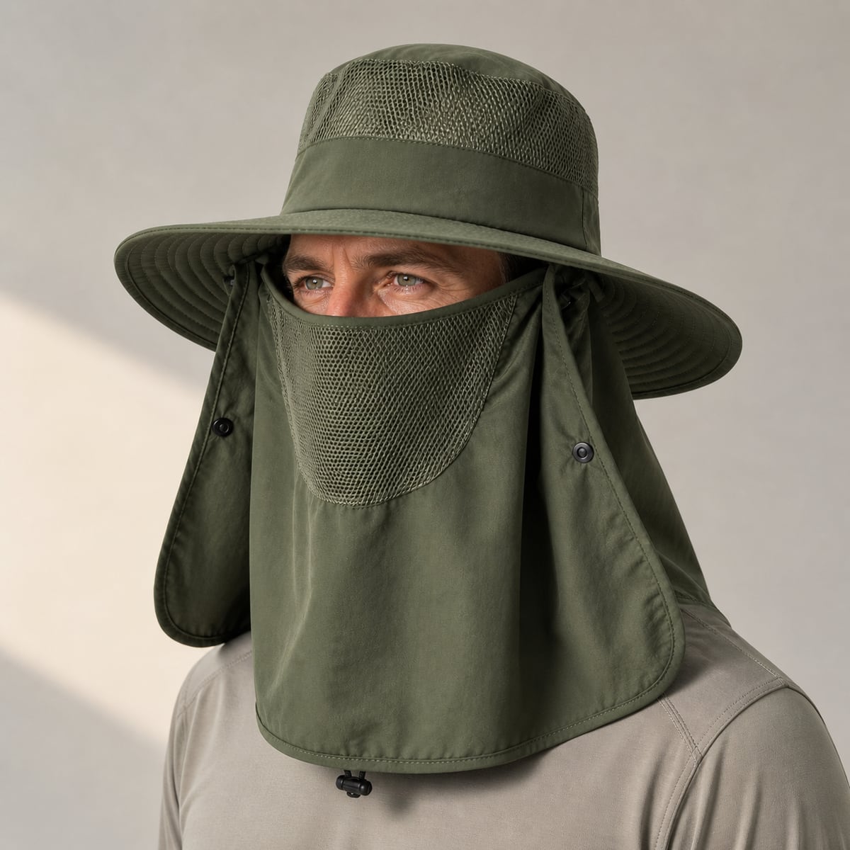 Custom Mesh Sun Hat – Style 02 on model