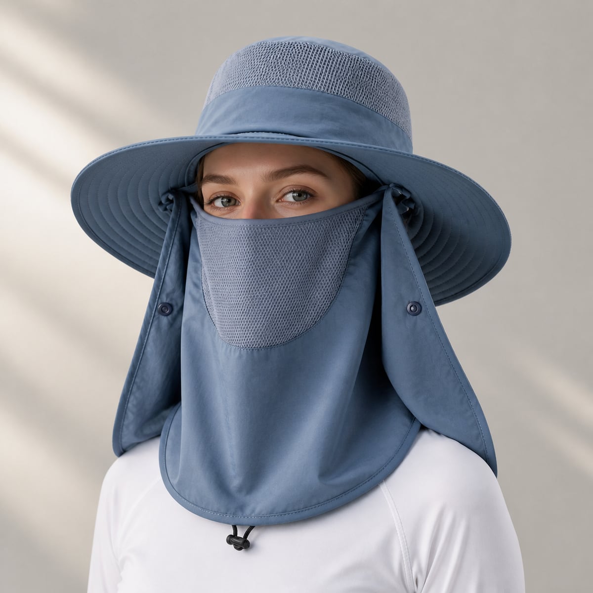 Custom Mesh Sun Hat – Style 02 on model