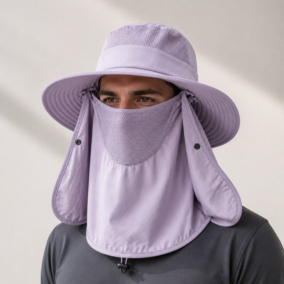 Custom Mesh Sun Hat – Style 02 on model
