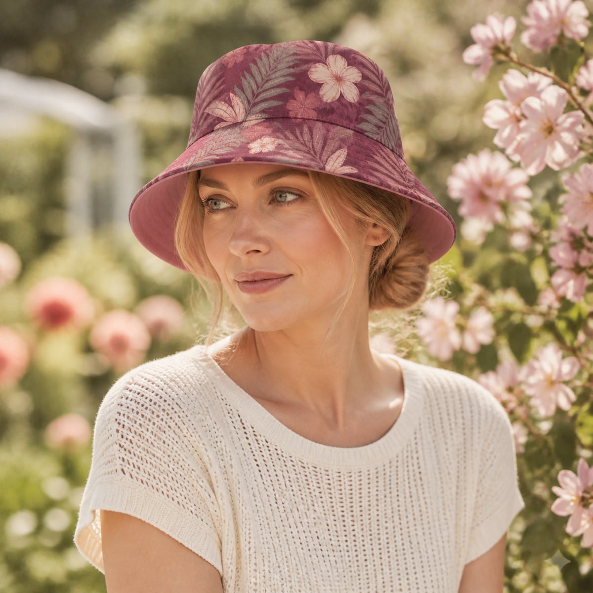 Custom Reversible Bucket Hat Pattern Outside – Style 08 on model