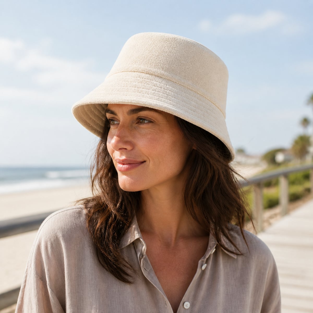 Custom Terry Bucket Hat 6 Colorways – Style 10 on model
