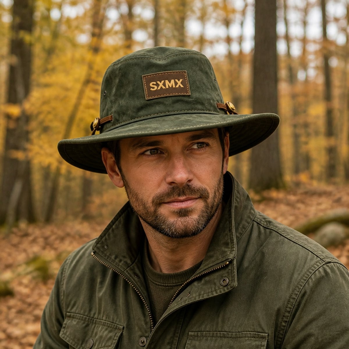 Custom Outdoor Wide Brim Hat – Style 21 on model