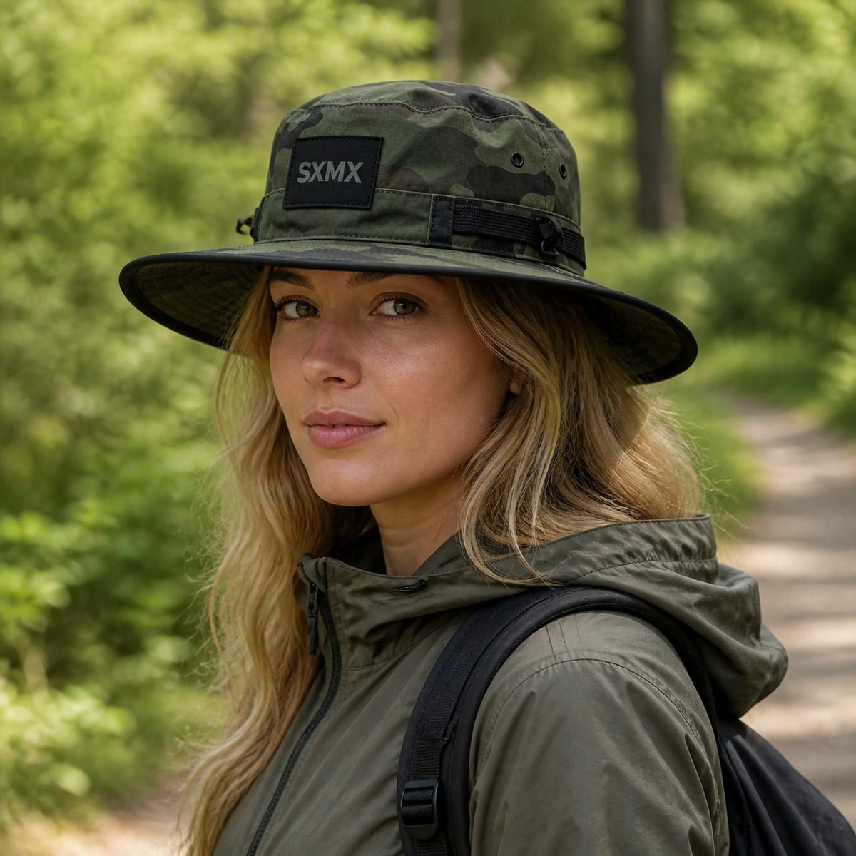 Custom Outdoor Wide Brim Hat – Style 21 on model