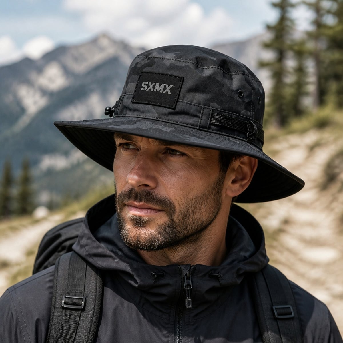 Custom Outdoor Wide Brim Hat – Style 21 on model