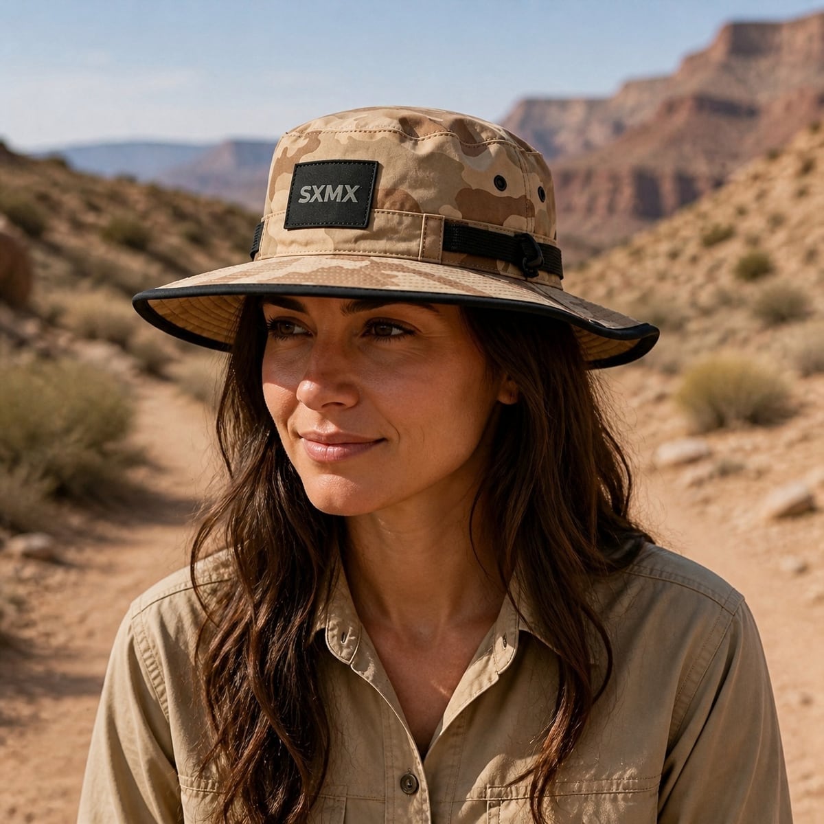Custom Outdoor Wide Brim Hat – Style 21 on model