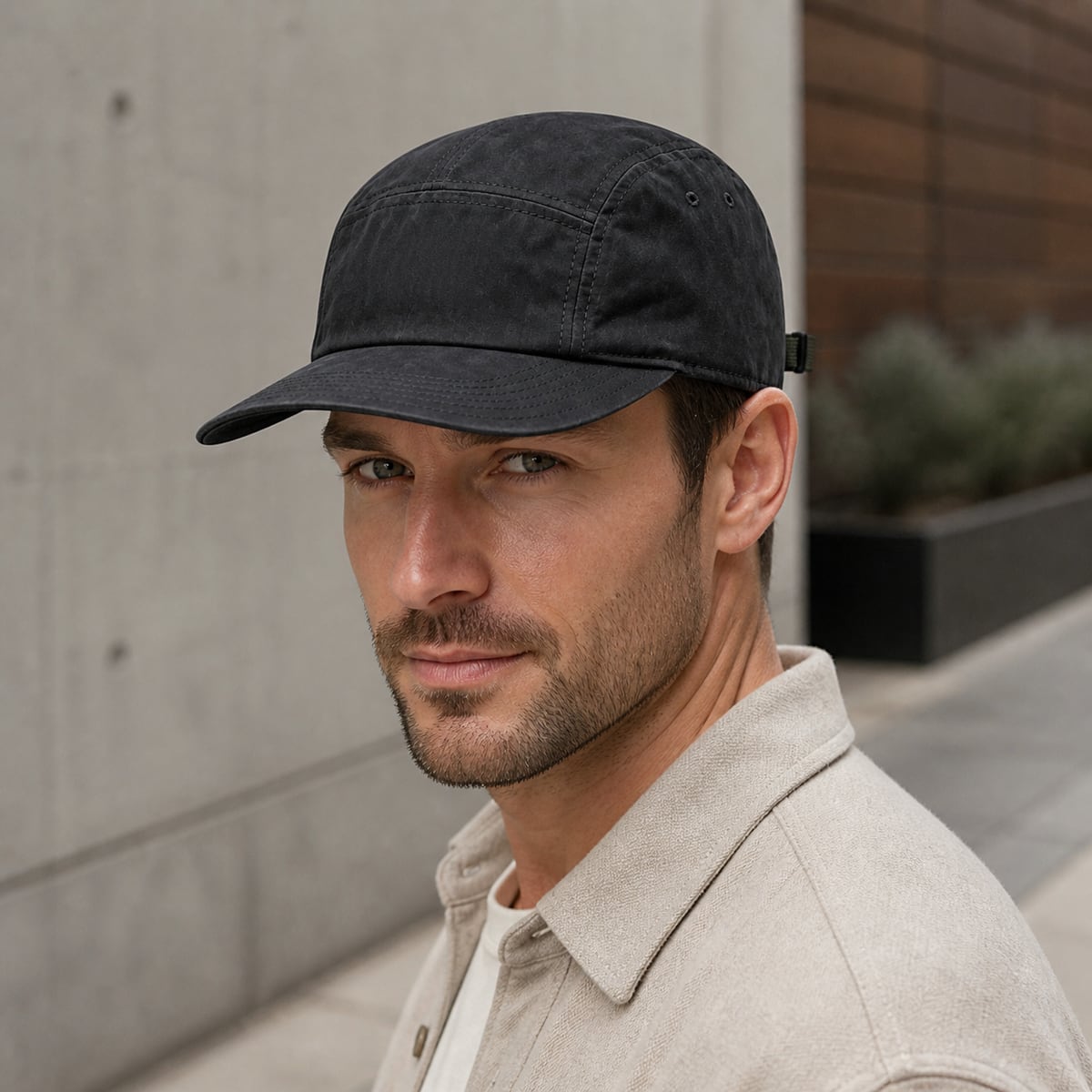 Custom Five Panel Camp Cap 5 – Style 01 on model