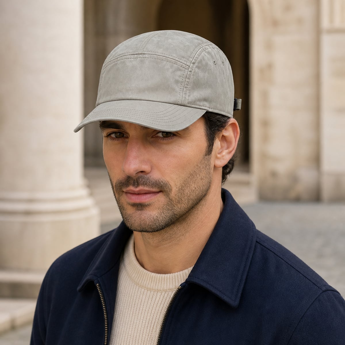 Custom Five Panel Camp Cap 5 – Style 01 on model