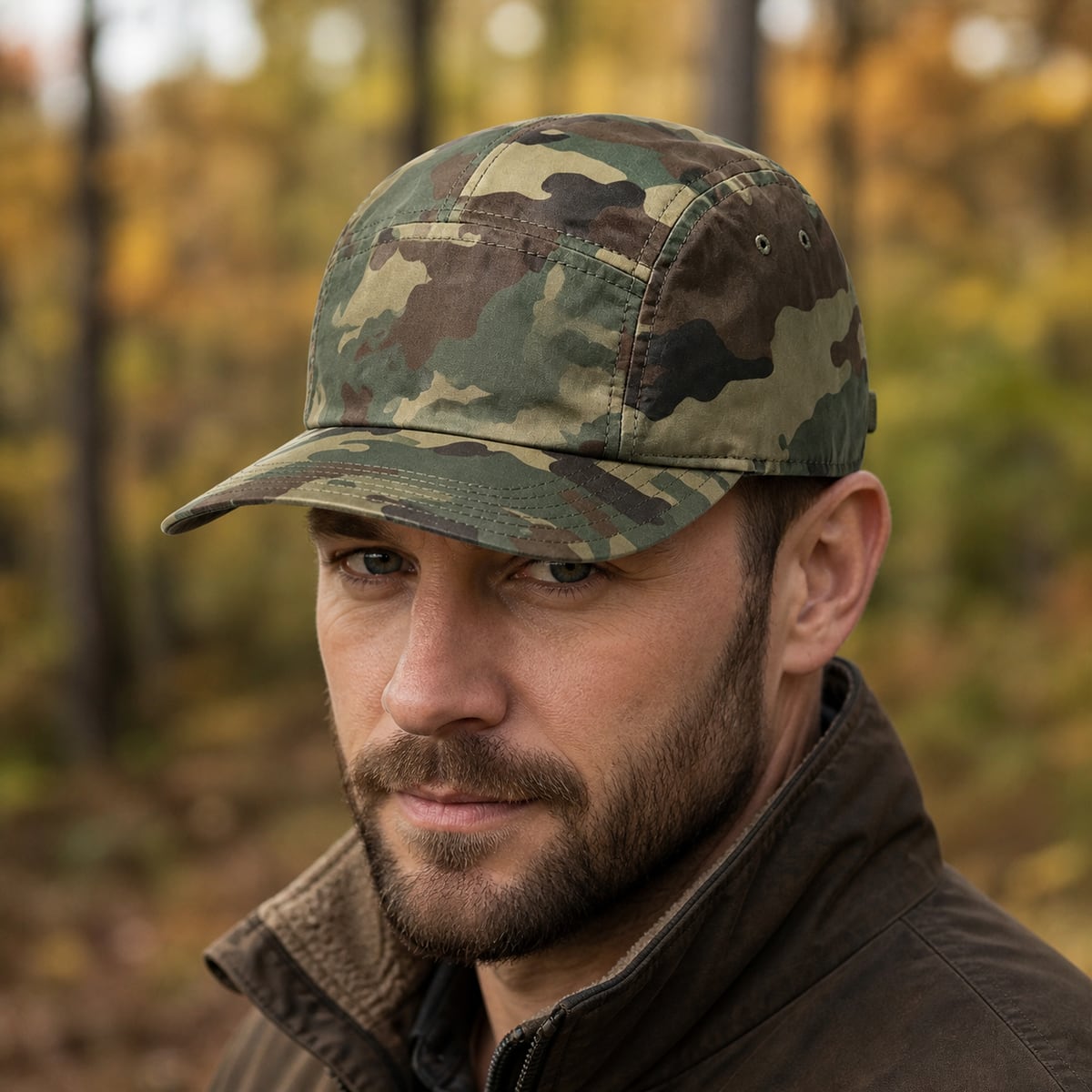 Custom Five Panel Camp Cap 5 – Style 01 on model