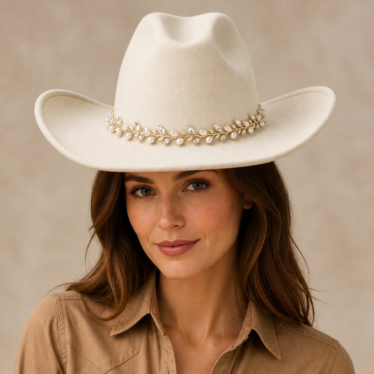 Custom Cowboy Hat – Style 01 on model