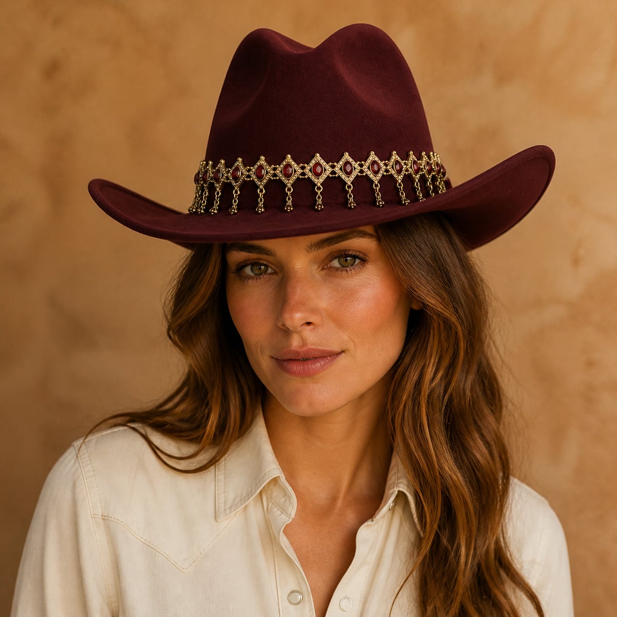 Custom Cowboy Hat – Style 01 on model