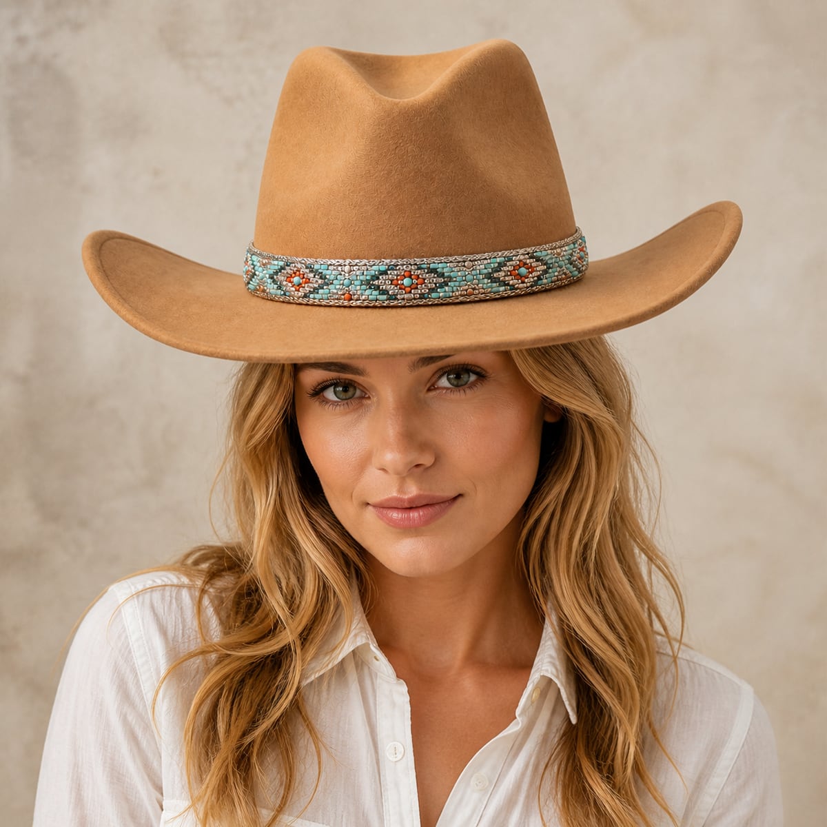 Custom Cowboy Hat – Style 01 on model