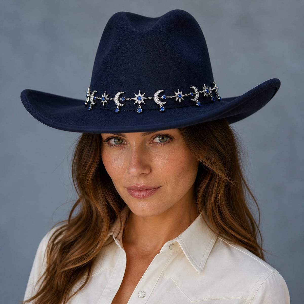 Custom Cowboy Hat – Style 01 on model