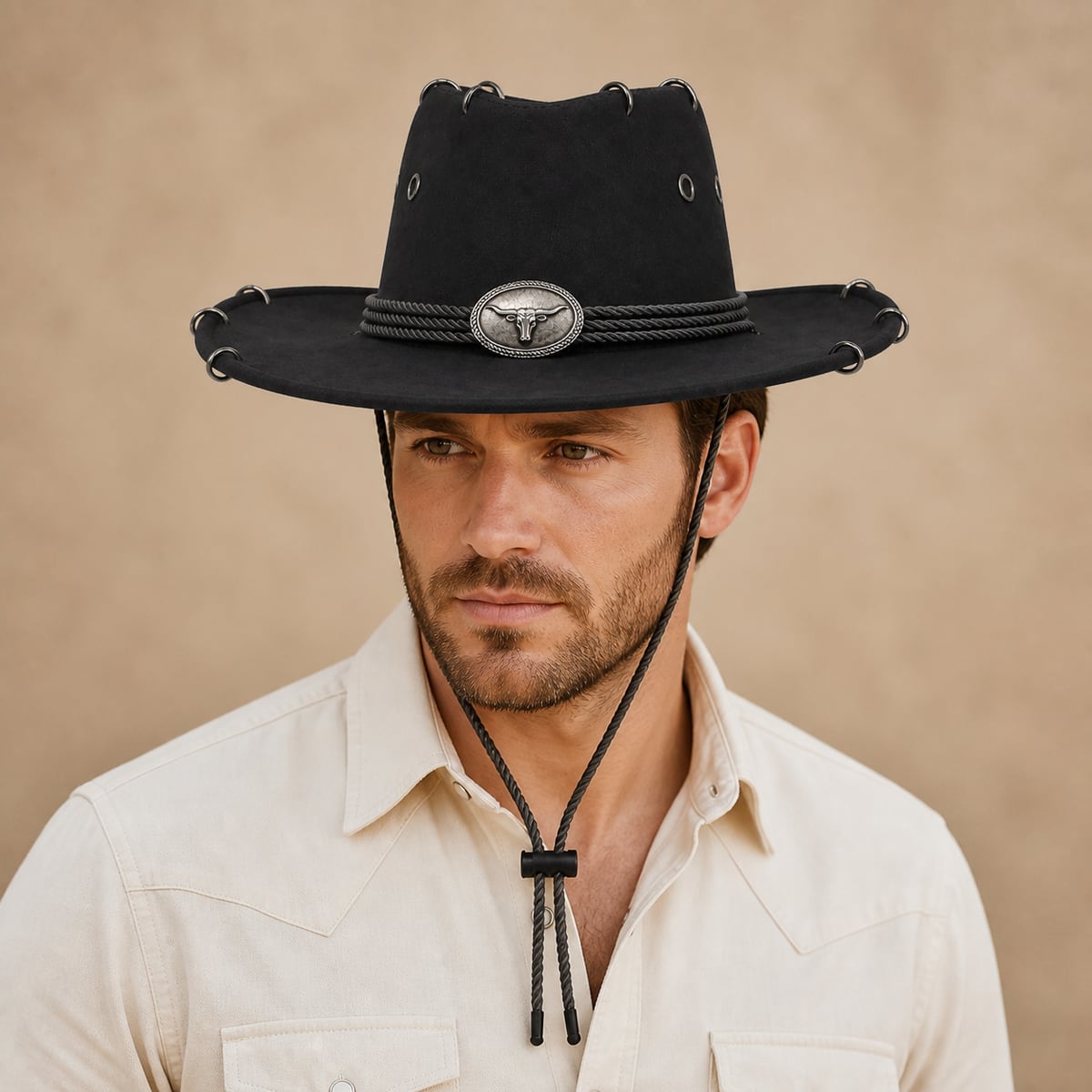 Custom Cowboy Hat – Style 02 on model