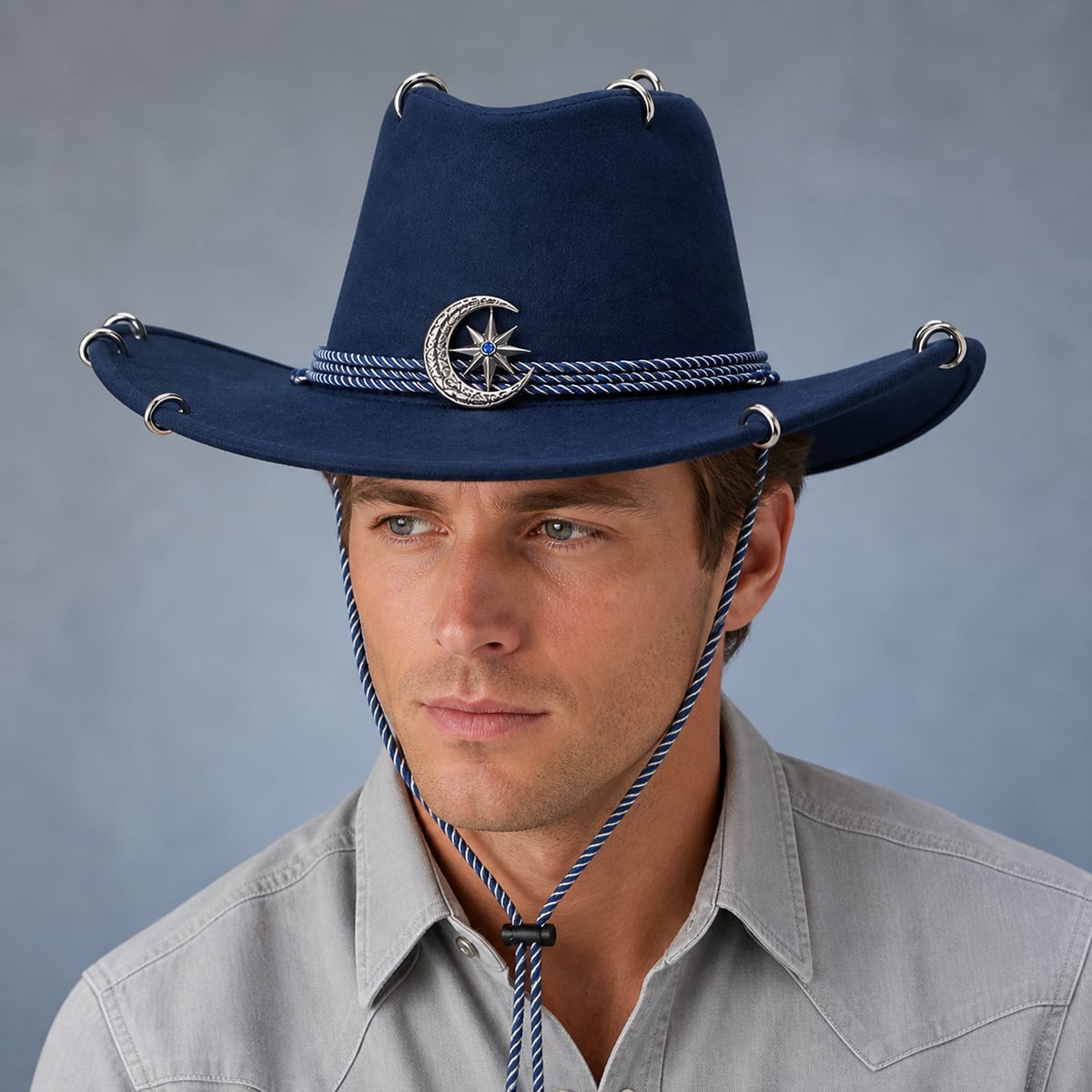 Custom Cowboy Hat – Style 02 on model