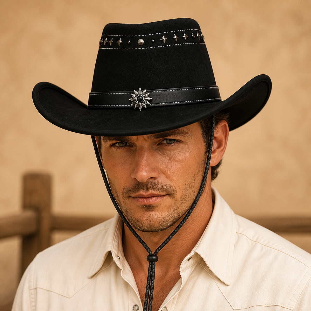Custom Cowboy Hat – Style 03 on model