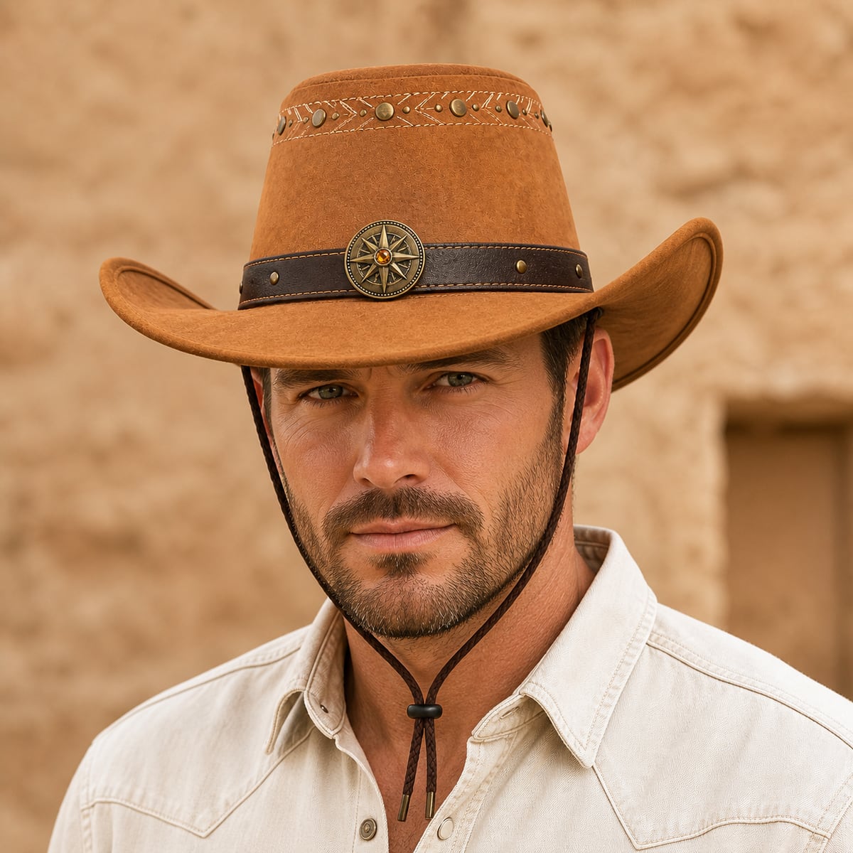 Custom Cowboy Hat – Style 03 on model