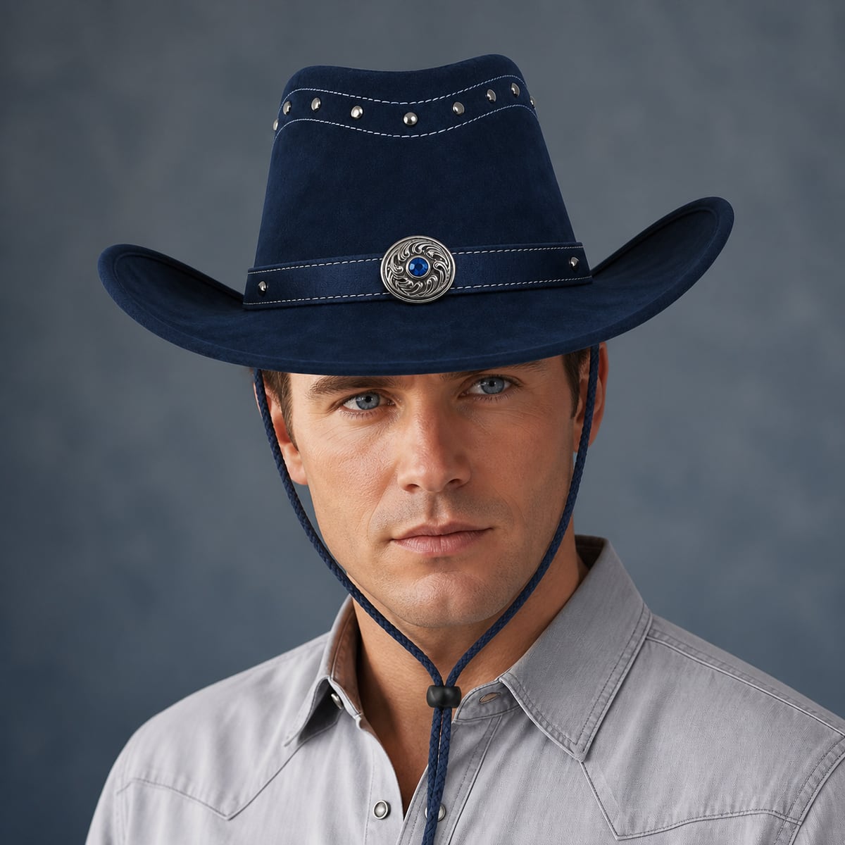 Custom Cowboy Hat – Style 03 on model