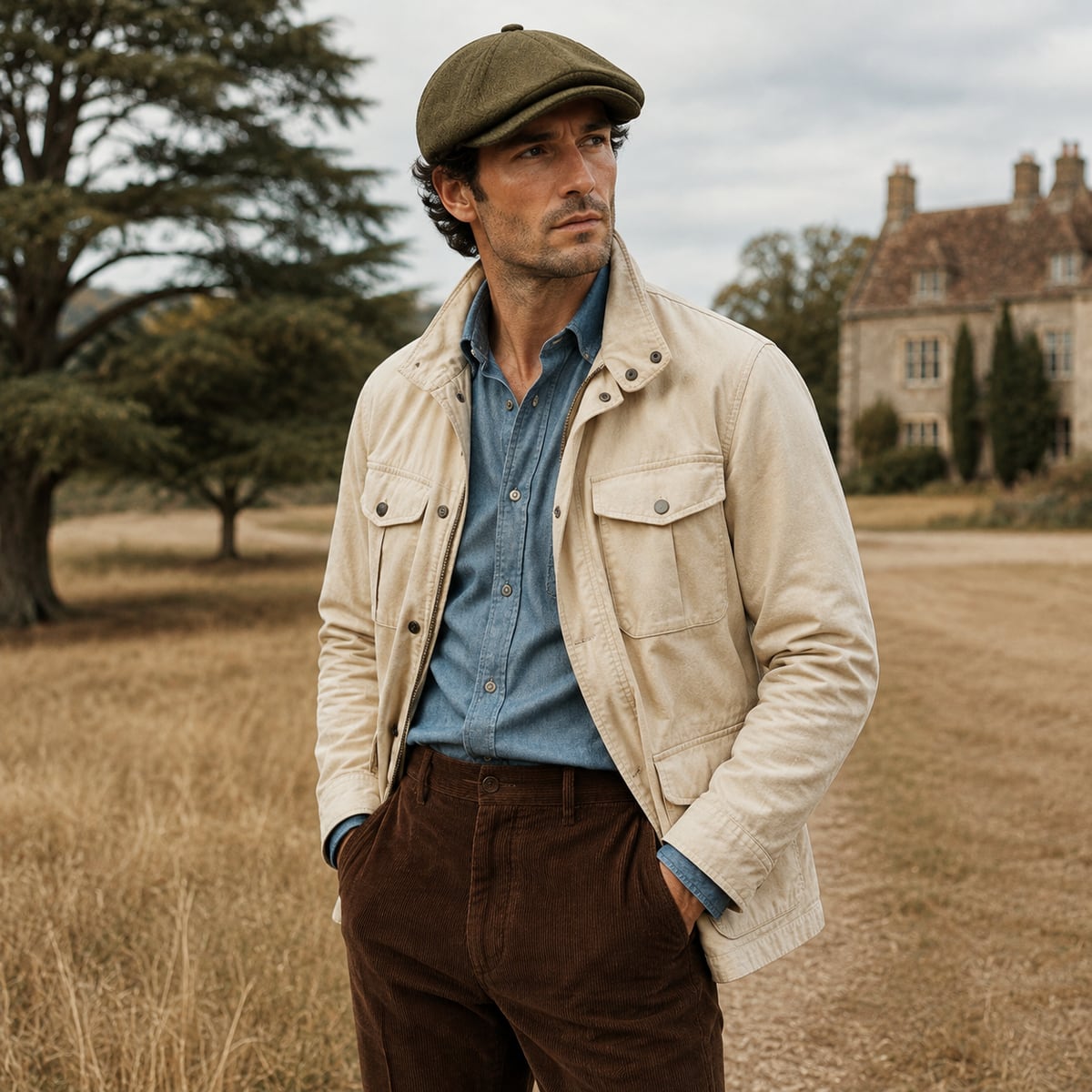 Custom Flat Cap – Style 01 on model