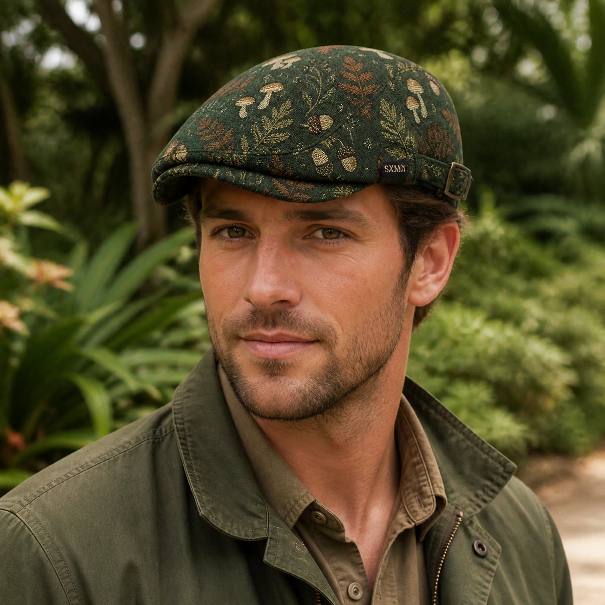 Custom Flat Cap – Style 02 on model