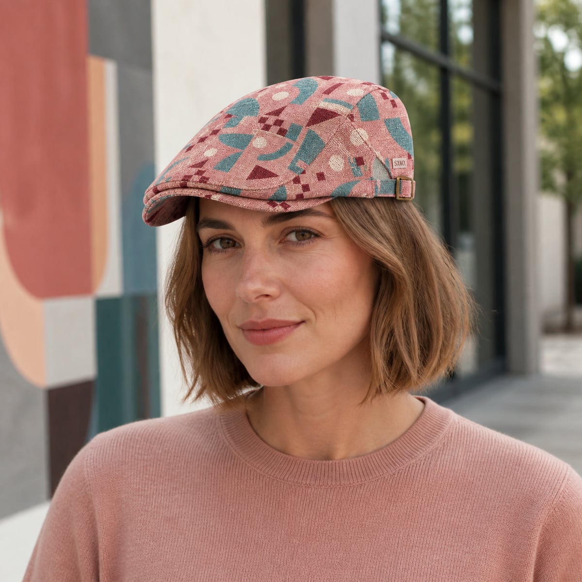 Custom Flat Cap – Style 02 on model