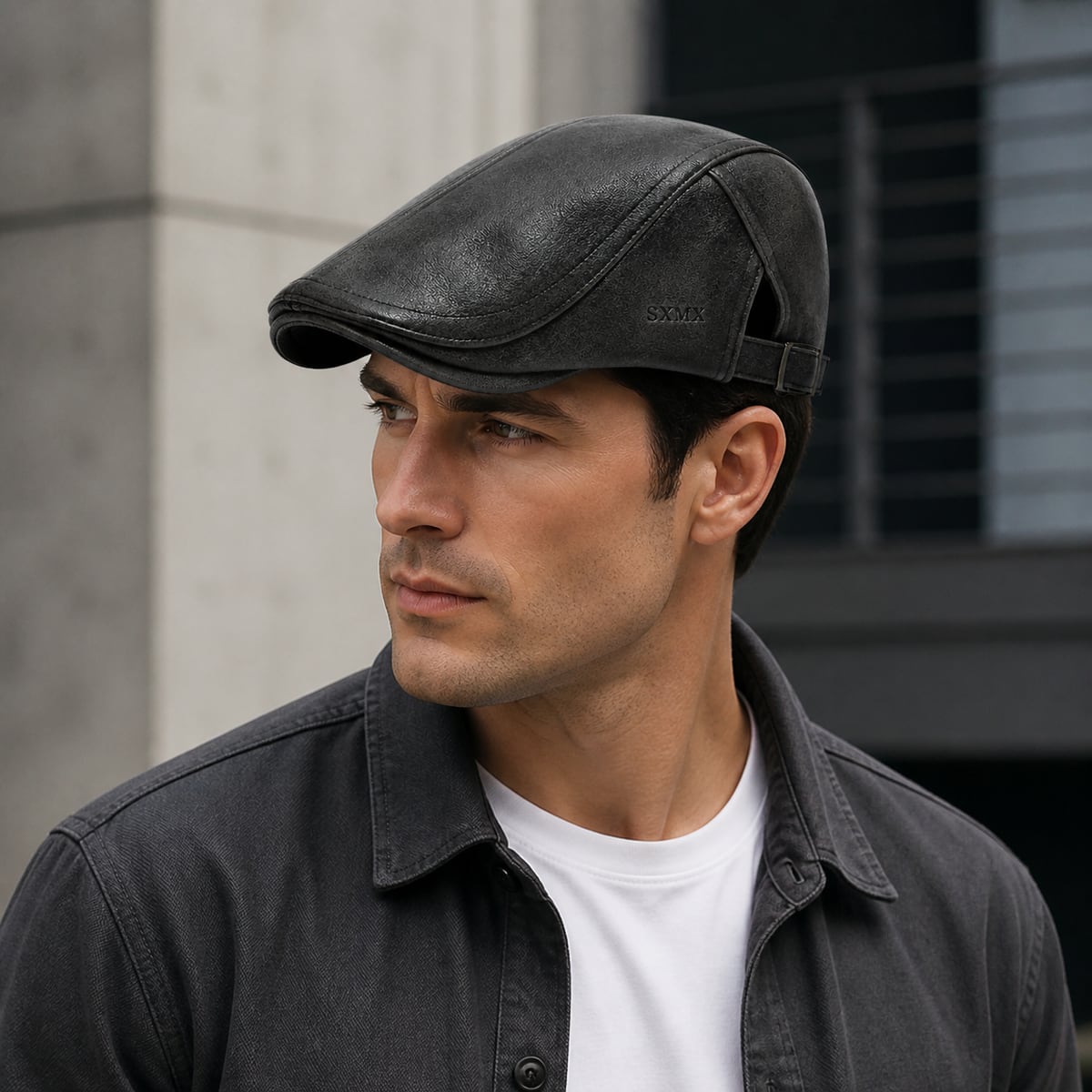 Custom Flat Cap – Style 03 on model